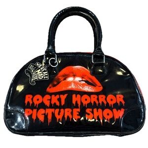 Rock Rebel Rocky Horror Picture Show Black Red Glitter Purse Satchel Tote Bag